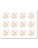 Icing Sheets Quinceneara Pink Floral Cookie