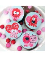 Icing Sheets Valentine's Day Monsters Cookie/Cupcake