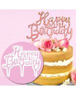 Cake Topper Cutter Happy Birthday Script