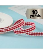 Ribbon Scallop Edge Red Gingham