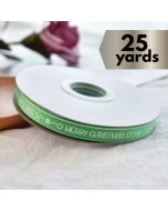 Ribbon Grosgrain Merry Christmas Green