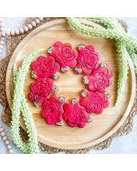 Cookie Embosser Rose Chain Wreath Platter