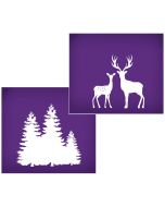 Deer and Trees Silhouette Mesh Stencil Set