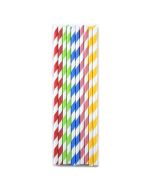 Paper Straws/Cake Pop Sticks 100ct. Stripes