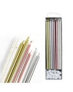 Tall Birthday Candles Assorted Metallic