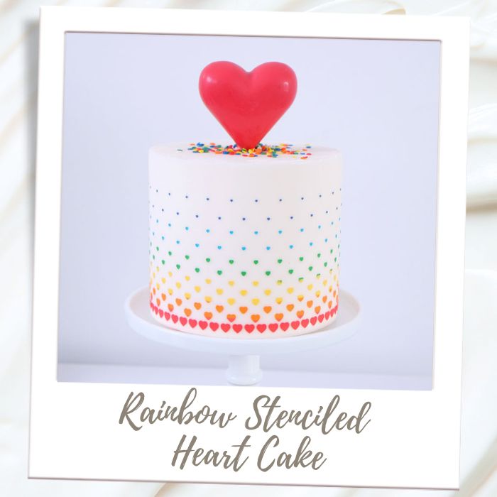 Shop By Treat Type - Cakes - Rainbow Hearts Cake