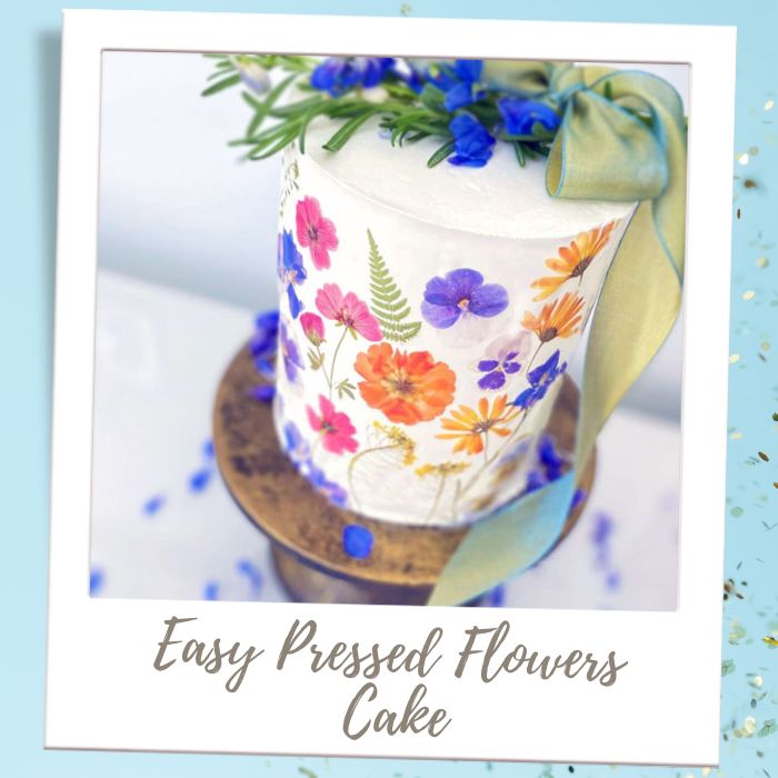 Easy Pressed Flowers Cake Retirement Party