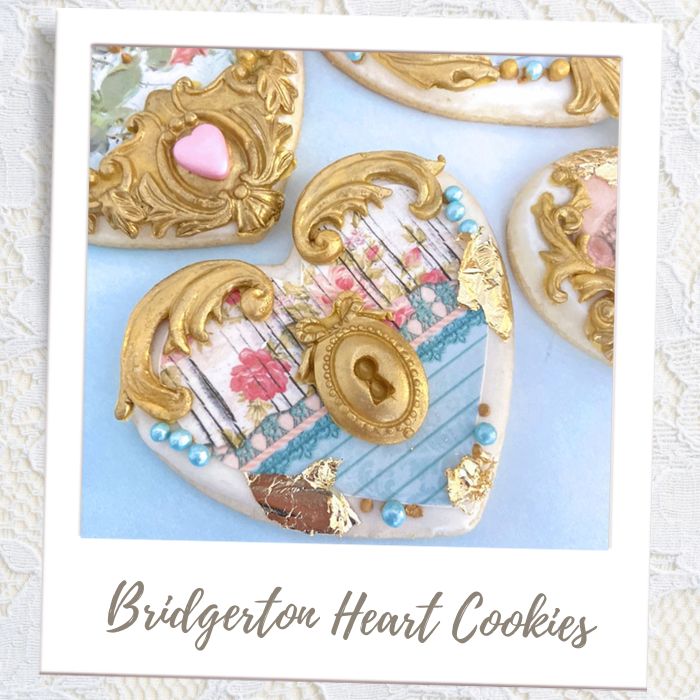 Bridgerton Heart Cookies Wedding