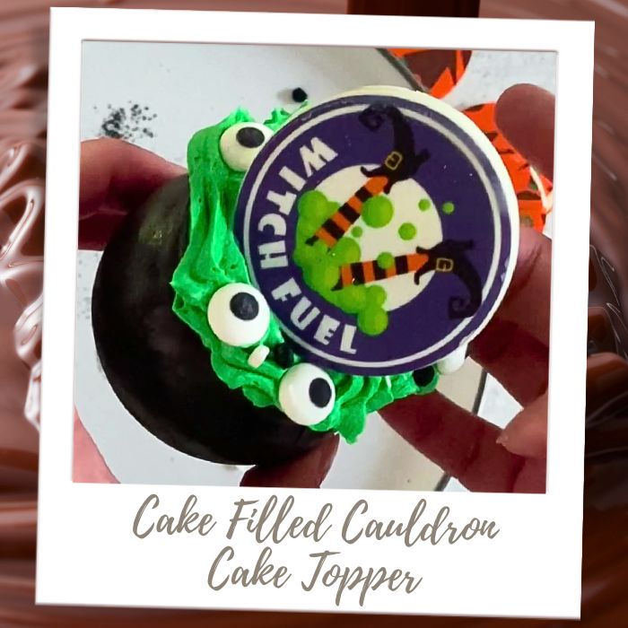Cake filled Cauldron Cake Topper Molded Filled Chocolates