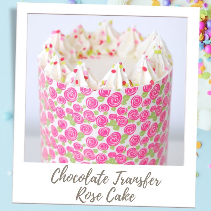 Chocolate Transfer Rose Cake Birthday