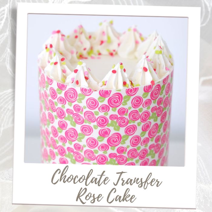 Chocolate Transfer Rose Cake Bridal Shower