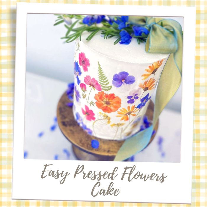 Easy Pressed Flower Cake Baby Shower Gender Reveal