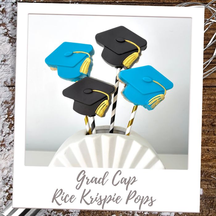 Grad Cap Rice Krispie Pops Brownies & Bars
