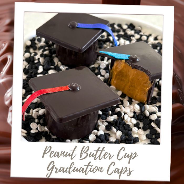 Graduation Peanut Butter Caps Molded Filled Chocolates