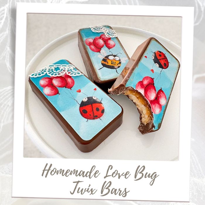 Homemade Love Bug Twix Bars Bridal Shower