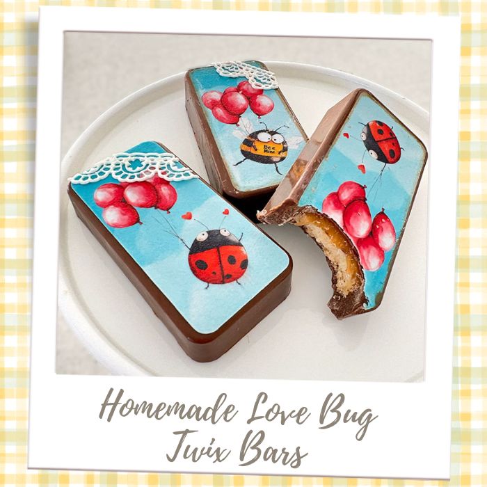Homemade Love Bug Twix Bars Baby Shower Gender Reveal