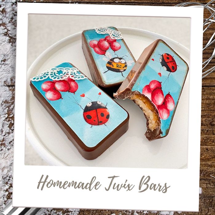 Homemade Love Bug Twix Bars Brownies & Bars