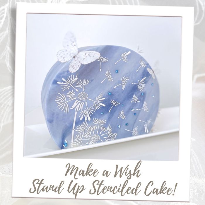 Make a Wish Stenciled Cake Bridal Shower