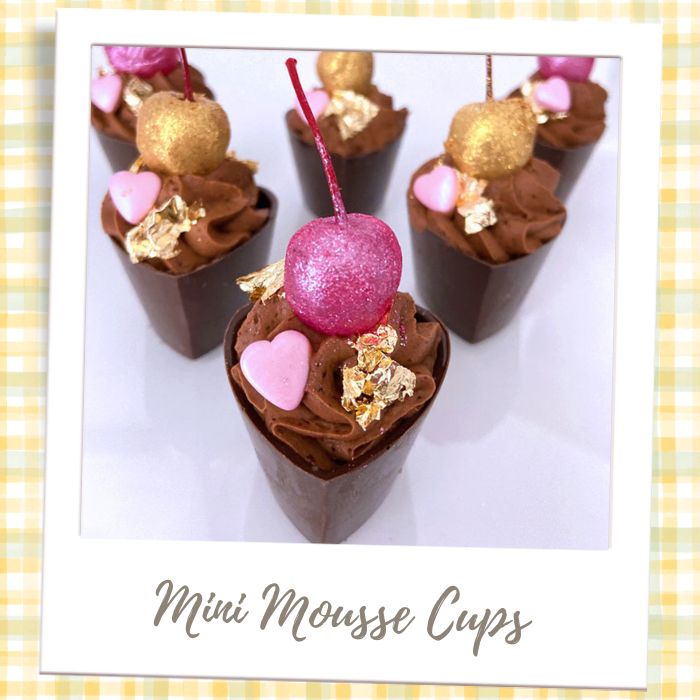 Mini Mousse Cups Baby Shower Gender Reveal