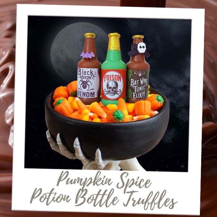 Pumpkin Spice Bottle Truffles Molded Filled Chocolates