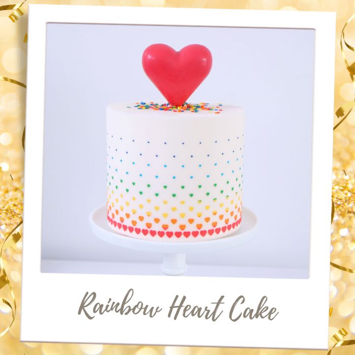 Rainbow Heart Cake Anniversary