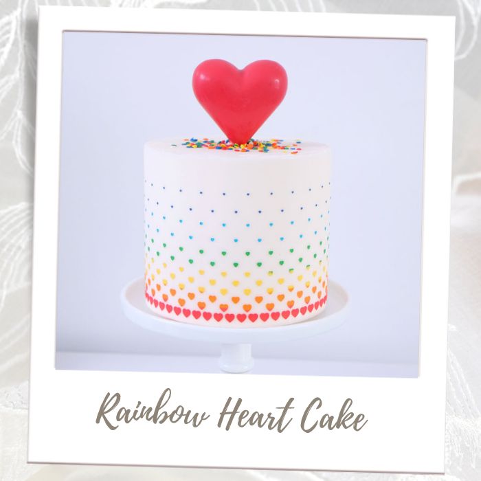 Rainbow Heart Cake Bridal Shower