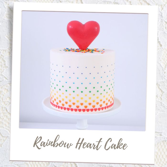 Rainbow Heart Cake Wedding