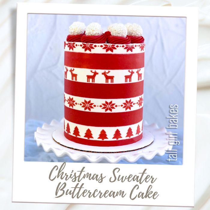 Shop By Treat Type - Cakes - Christmas Stenciled Sweater Cake