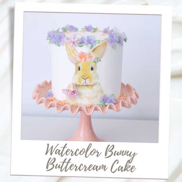 Shop By Treat Type - Cakes - Watercolor Bunny Buttercream Cake