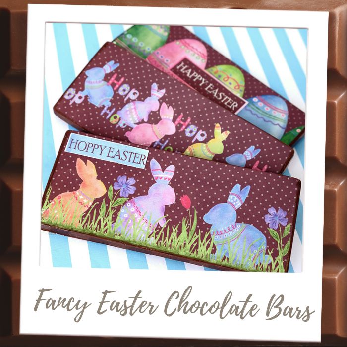 Shop By Treat Type - DIY Candy Bars - Watercolor Rabbits Easter Candy Bars