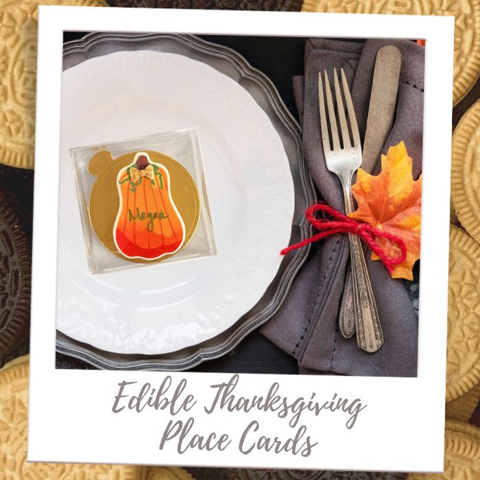 Shop by Treat - Chocolate Covered Cookies -Thanksgiving Edible Cookie Placecards