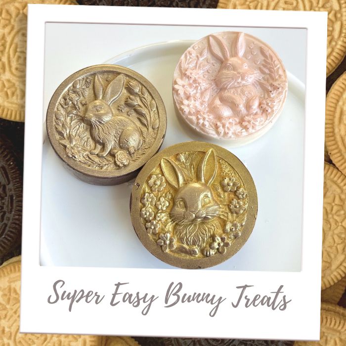 Shop by Treat - Chocolate Covered Cookies - Super Easy Bas Relief Bunny Treats