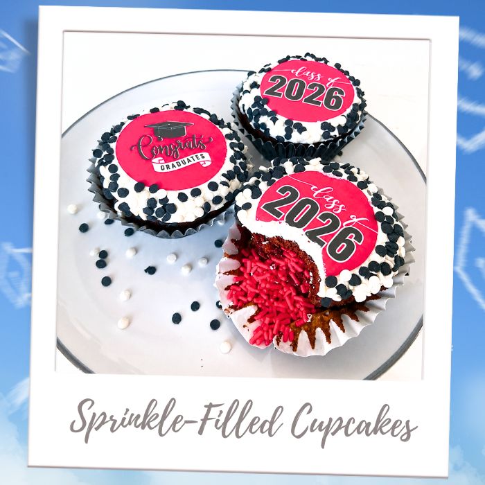 Sprinkle Filled Cupcakes Graduation