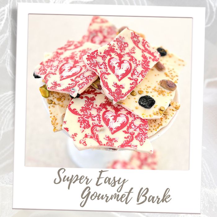 Super Easy Gourmet Bark Hearts Bridal Shower