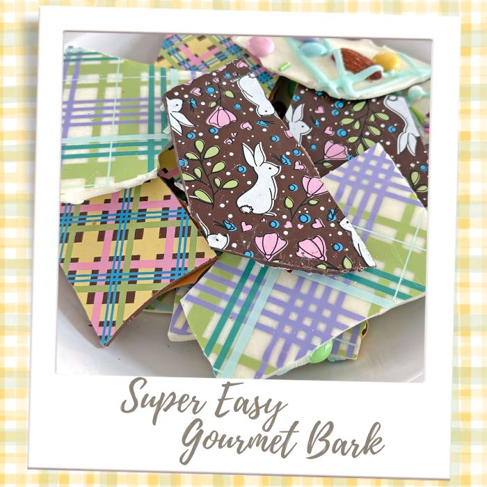 Super Easy Gourmet Bark Plaid Baby Shower Gender Reveal