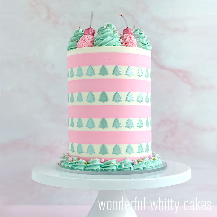 Wonderful Whitty Christmas Tree Stripe Cake